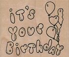 It's Your Birthday Balloons 2 x 1 1/2" Rubber Stamp, Birthday Stamp, Birthday