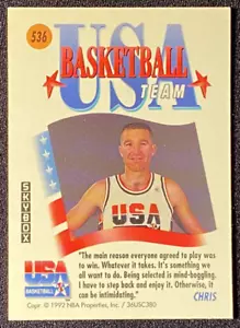 Tarjeta de baloncesto Chris Mullin 1992 EE. UU. Olímpico Hombre Dream Team Skybox #536 - Imagen 1 de 2