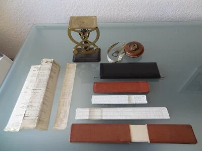 anciens instruments de mesure balance columbus mètre règles de calcul graphoplex - Photo 1/4