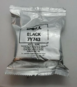 Dell 7Y743 New Black Ink Cartridge Sealed Package No Box - Picture 1 of 3