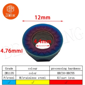 RPMT1204MOE-JS ZM1135 round CNC milling insert For EMRw 6R Milling Cutter Tool - Imagen 1 de 7