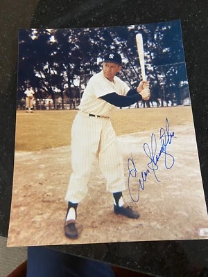 Enos Slaughter Signed 8x10 Photo Damaged Yankees MLB HOF Guaranteed To Pass TPA - Image 1 of 4