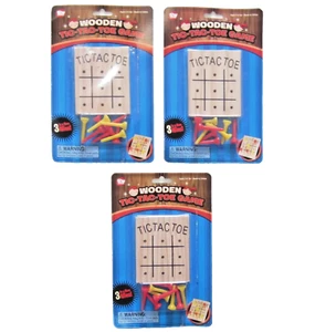 3 NEW TIC TAC TOE GAMES WOOD BOARD TRAVEL GAME KIDS CLASSIC TOY TIC-TAC-TOE - Picture 1 of 10