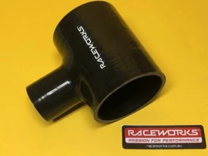 Raceworks SHT-300100BK 3.0" hose - 1.0" Spout Silicon Tee Reducer Black - Picture 1 of 2