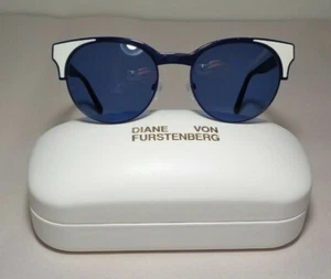 Diane von Furstenberg JOHANA DVF854S Navy New Women's Sunglasses - Picture 1 of 12