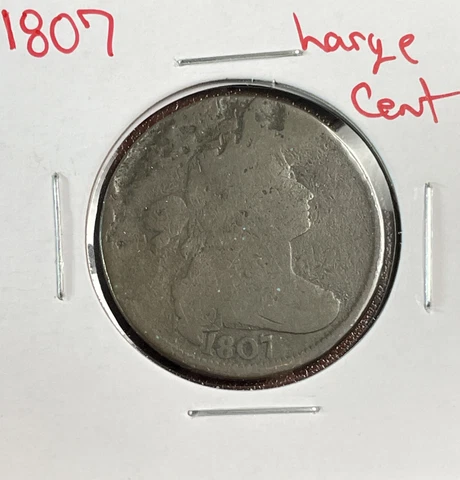 1807 Draped Bust  Large Cent Damage And Slight Bent Still Has Nice Eye Appeal Cover