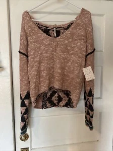 wunderschöner Free People Pullover Rosewater Small Zopfmuster Neu Rosa Cropped Weich - Bild 1 von 12