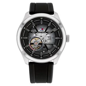 Tommy Hilfiger Oliver 1791886 BLACK DIAL SILICONE STRAP AUTOMATIC Mens Watch - Picture 1 of 4