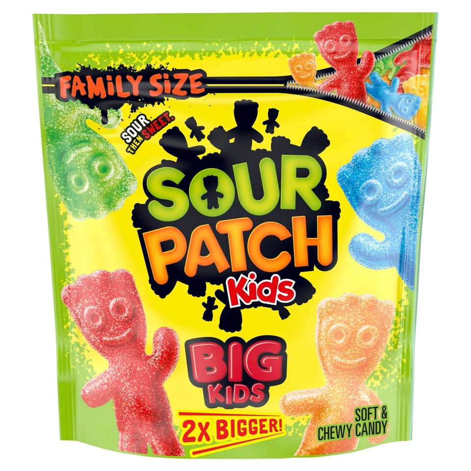 Family Size Sour Patch Big Kids 2x Bigger Soft & Chewy Candy 27.2 Oz Bag Buy