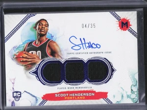 2023-24 Topps Motif Scoot Henderson Rookie Patch Auto RPA /35 Portland - Picture 1 of 2