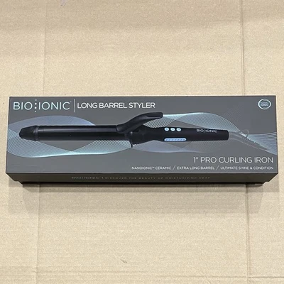 Bio Ionic Long Barrel Styler Iron 1 Inch Pro Curling Iron, Black - Image 1 of 2