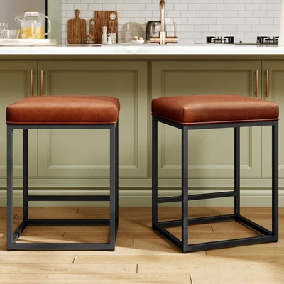 Counter Height 24" Bar Stools Set of 2 for Kitchen Counter Backless - Image 1 of 4
