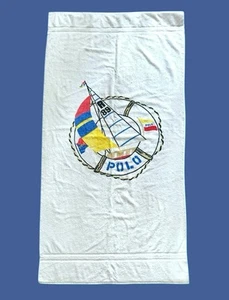 Vintage Polo Ralph Lauren Large Beach Towel Sailing Sailboat Terry Cloth Yacht - Picture 1 of 11