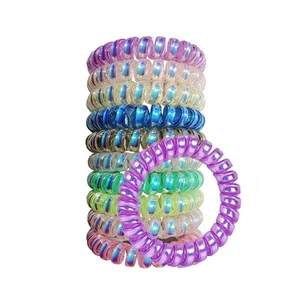 Spiral Hair TiesColorful Coil Hair TiesPhone Cord Hair Ties Elastics Accessor... - Picture 1 of 6
