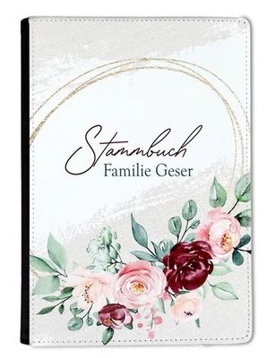 Stammbuch A5 personalisiert Familienstammbuch Leder Boho Gold brombeere Rahmen - Bild 1 von 4