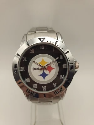 Reloj Pulsera Hombre Pittsburgh Steelers NFL Informal Acero Inoxidable Números Romanos Foto 1 de 4