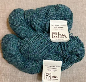 2 Hanks - Donegal Tweed Wool Yarn Homespun by Tahki 100% Wool - Green Tweed - Picture 1 of 6