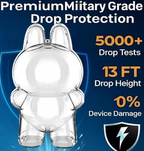LABUBU Case Clear Protective Display Pop Mart The Monsters Plastic Cover Stand - Picture 1 of 3