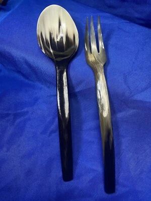 Vintage Handcrafted Buffalo Horn Serving Set - Image 1 of 4