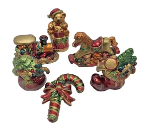 Christmas Ornaments Vintage Style Old Fashioned Toys, Teddy Bear, Candy Cane - Picture 1 of 10