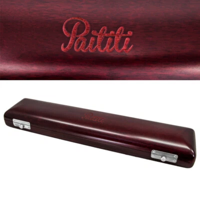 Paititi Flute Hard Case For C Flute Solid Mahogany with Soft Velvet Interior