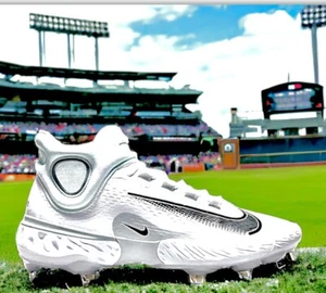 🙂NIKE Alpha Huarache Elite 4 bianco medio ️ Scarpe da baseball da uomo 7,5 - Foto 1 di 11