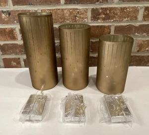 Set of 3 Illuminated Starry Night Hurricanes by Valerie Gold H260025 Parr Hill - Picture 1 of 5