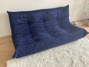 Original Ligne Roset Togo Sofa 3-Sitzer - blau - neu bezogen - Bild 1 von 5