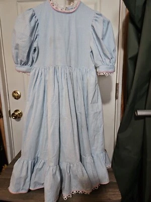 Девочек синий и белый ручной работы платье с подкладкой - Изображение 1 из 3