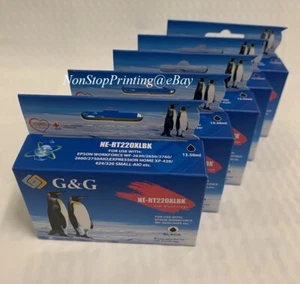 5x tinta negra de alto rendimiento para Epson 220XL Expression XP320 XP420 XP424 WF2630 2650 2660 - Imagen 1 de 1
