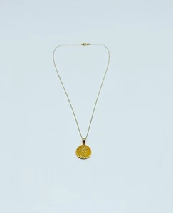 Halskette Damen mit Madonna-Medaillon 925 Sterling Silber 18 Karat vergoldet - Picture 1 of 5
