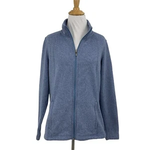 Merrell Fleece Jacket Women's Size M Full Zip Pockets Blue Stand Collar Athletic - Picture 1 of 8
