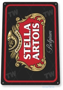 STELLA ARTOIS 11X8 TIN SIGN BREW BAR PUB BELGIUM BREWING COMPANY PILSNER LEUVEN - Picture 1 of 1