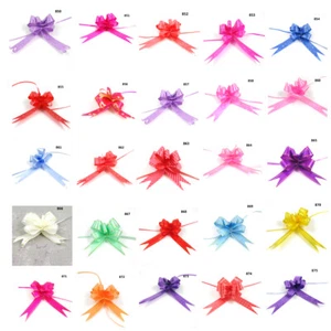 100 MIXED 23MM COLOUR PULL BOWS MULTI PACK RIBBON WRAPPING CHRISTMAS GIFT CRAFTS - Picture 1 of 2