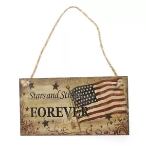 4th Of July Wooden Sign Plaque Door Wall Hanging Decorations Fourth Of July Inde - Picture 1 of 4