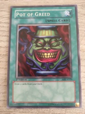 Yu-Gi-Oh! Pot of Greed MRL-129 1st Edition Mint Condition - Image 1 of 3