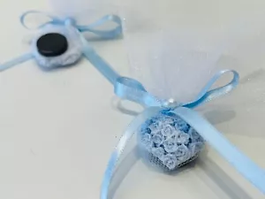 10x Gastgeschenke Hochzeit Blau Herz Giveaway Nikahsekeri Duftstein Kokulu tas - Bild 1 von 4