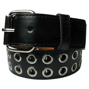 Men's Punk Eyelet Studded PVC Leather Belt - Foto 1 di 1