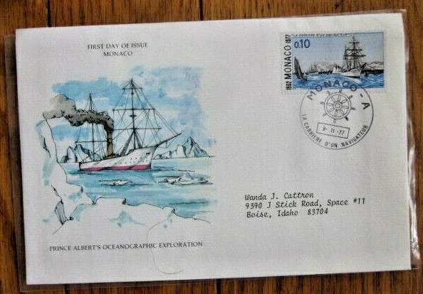 MONACO  PRINCE ALBERT'S OCEANOGRAPHIC EXPLORATION 1977 CACHET FDC VF   - Image 1 of 1