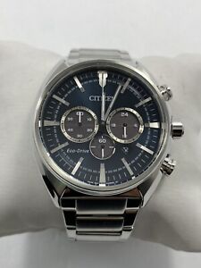 Citizen Chronograph Eco-Drive Blue Dial Stainless Steel Men's Watch CA4288-86L
