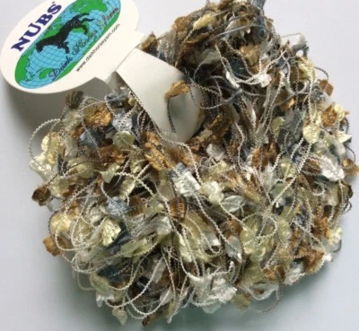 DARK HORSE YARNS White Buttercream Brown Grey Butterfly Yarn Dark Horse Nubs #64 Flag 20gr 71yds