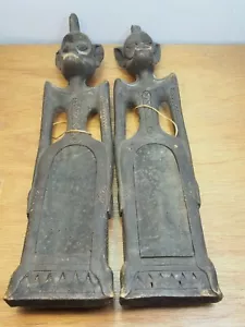 Pair African/Asian Tourist Matching Figure Carvings – Probable Mid 20th Century - Picture 1 of 12