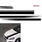 5Pcs Long Stripe Graphics Car Racing Side Body Mirror Vinyl Decal Stickers
