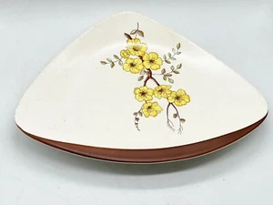 VINTAGE CARTLON WARE - HAND PAINTED SERVING FLOWER FLORAL YELLOW DISH PLATE - Picture 1 of 8