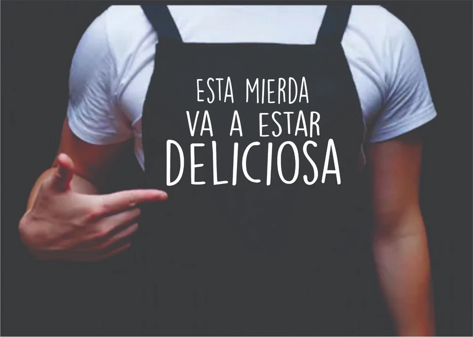 Avental Masculino Esta Mierda Va A Estar Deliciosa Avental Masculino Engraçado para Churrasco, Avental Masculino - Imagem 1 de 1