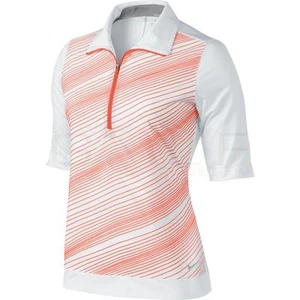 Nike Golf Tour Stripe Half Zip Mock Shirt Women Size XS Orange White 585873 100 - Picture 1 of 5