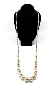 Collar Navajo Nativo Marcado Esterlina Cuentas Graduadas Joyería De Colección 46 pulgadas - Imagen 1 de 10
