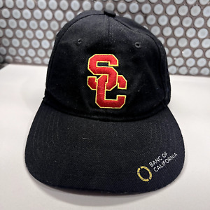 USC Trojans Hat Cap Strap Back Black Red College Football Mens 90s Adult