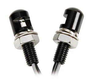 SET 2 VITI CON LED A LUCE BLU CORPO NERO ALLUMINIO FISSAGGIO TARGA MOTO - Picture 1 of 2