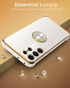 Miss Arts for Samsung Galaxy S21 Ultra Case with Ring Holder Stand, Electroplate - Picture 1 of 6